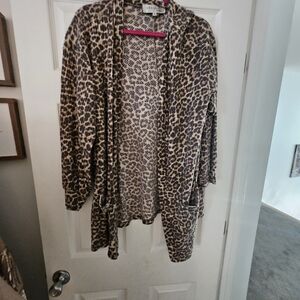 Leopard Print Open Cardigan